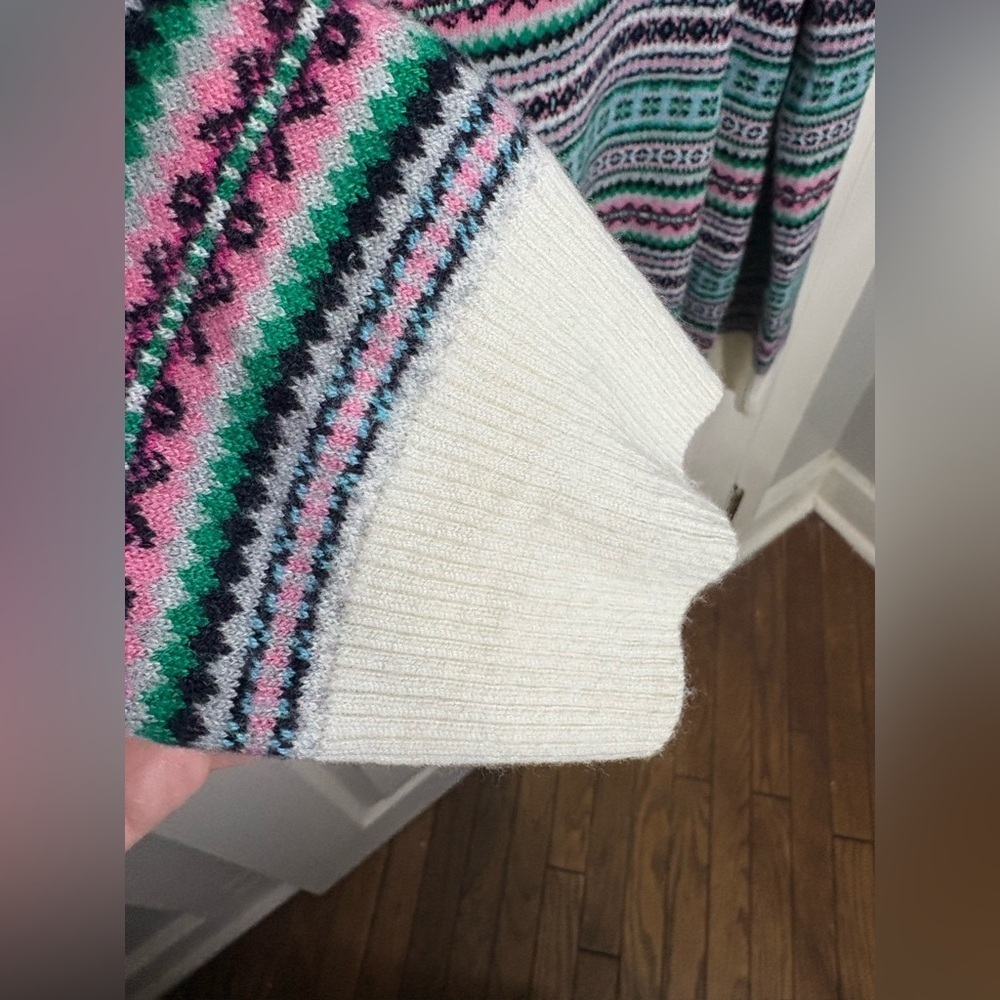 Talbots Fair Isle Lambswool Blend Sweater | Multicolor Striped Pattern | Size L - Picture 5 of 10